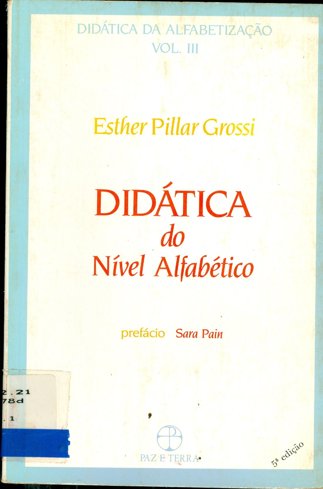 DIDÁTICA DO NÍVEL ALFABÉTICO - V. 3