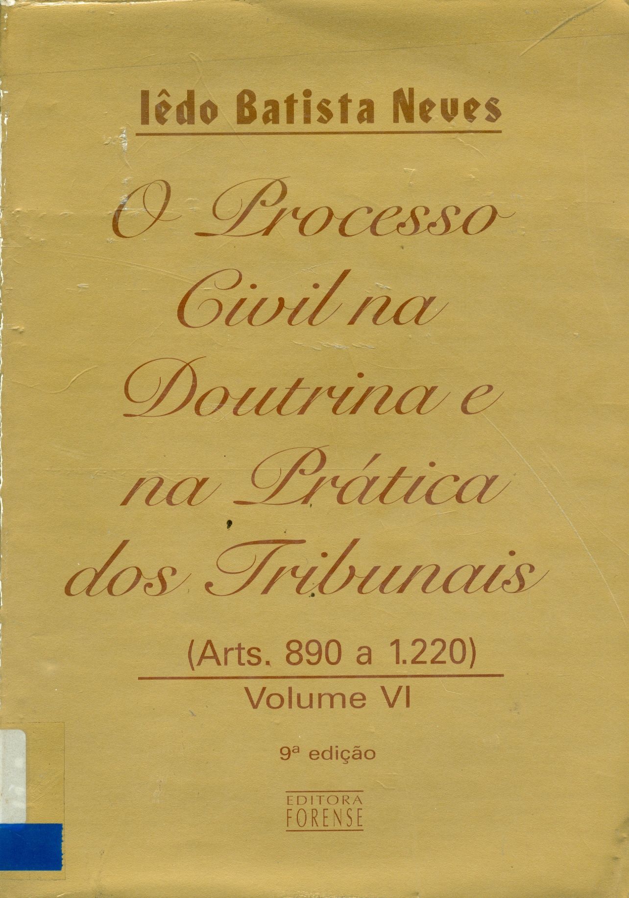 O PROCESSO CIVIL NA DOUTRINA E NA PRÁTICA DOS TRIBUNAIS: ARTIGOS 890-1220 - V. 6