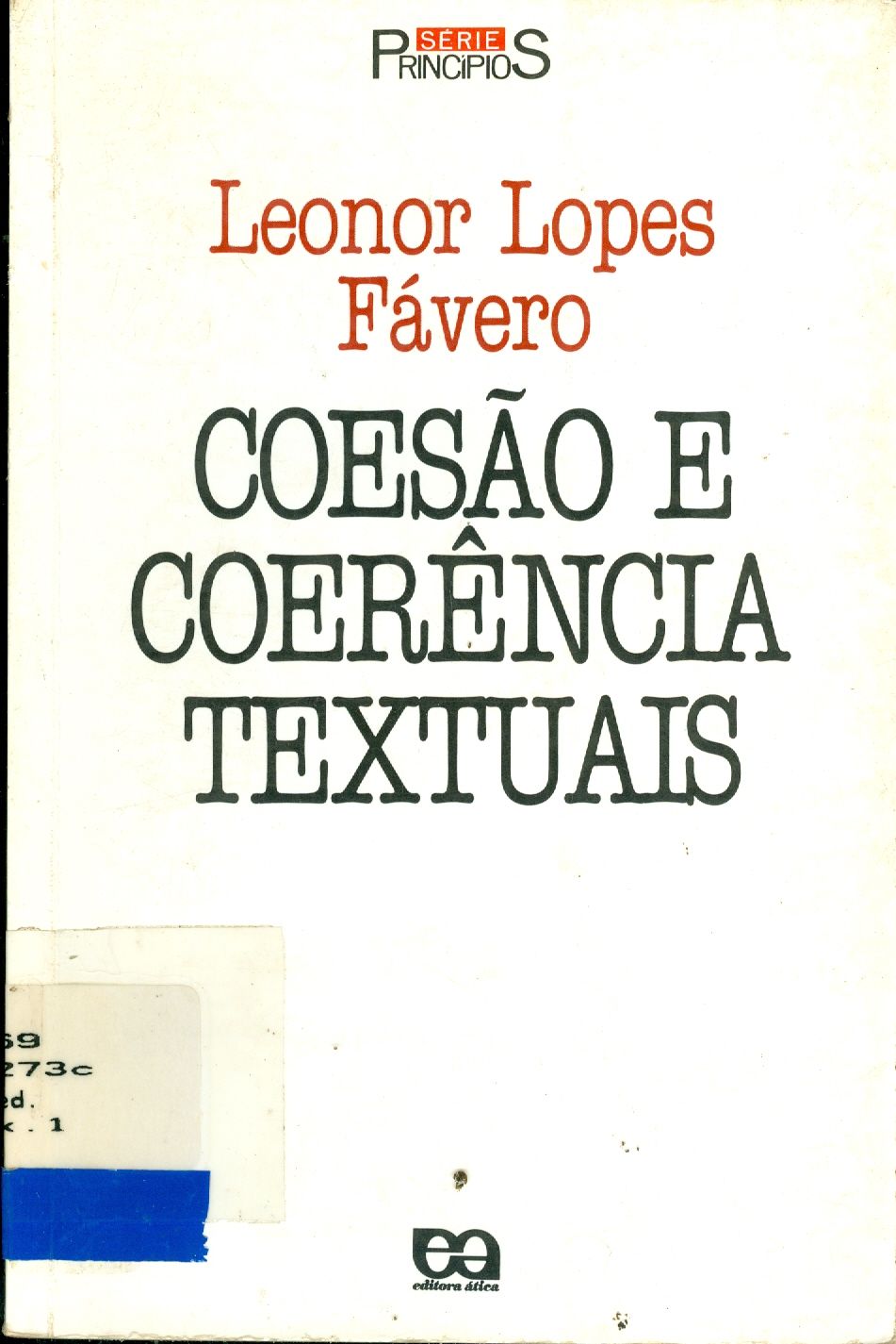 COESÃO E COERÊNCIA TEXTUAIS 