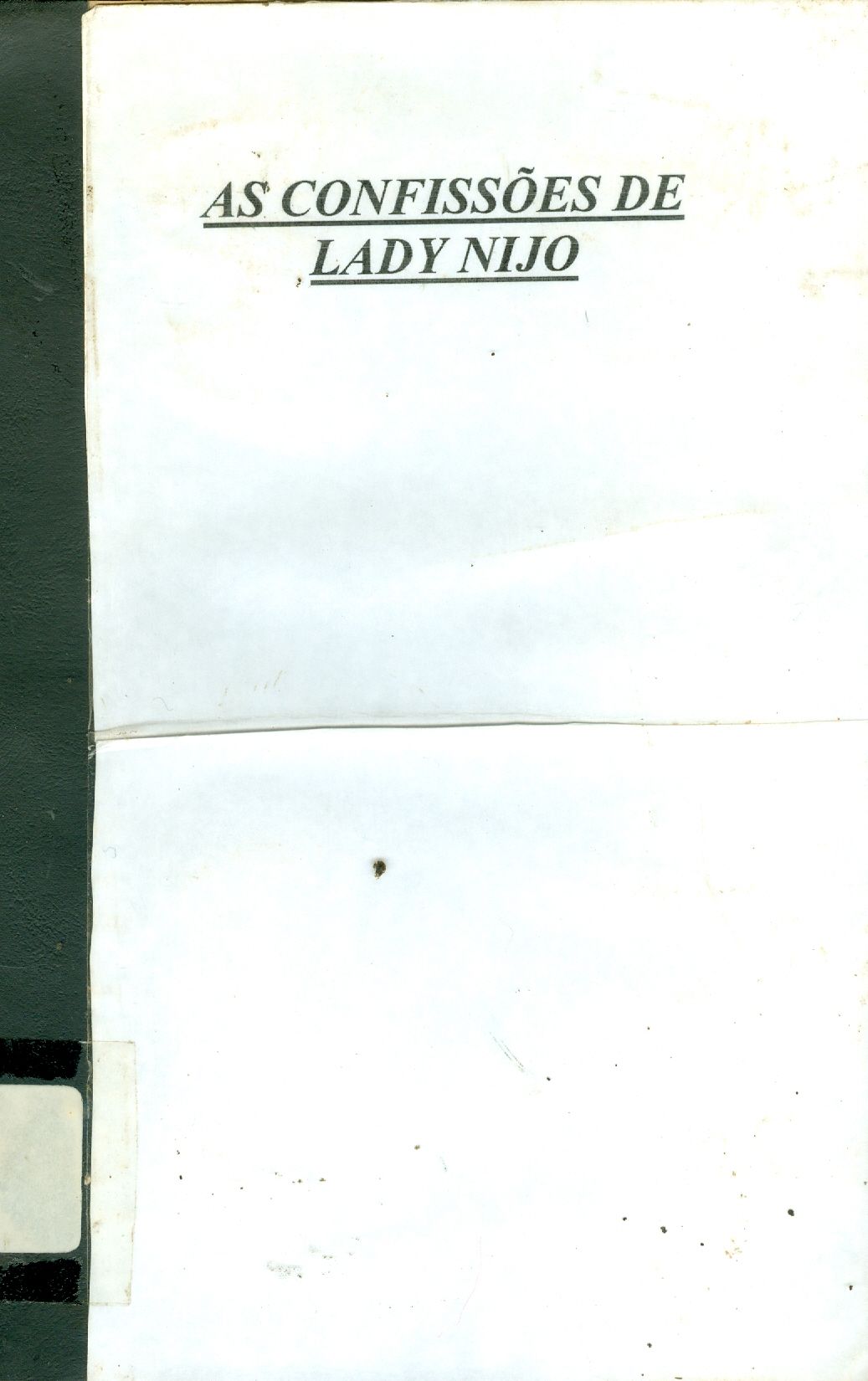 AS CONFISSÕES DE LADY NIJO