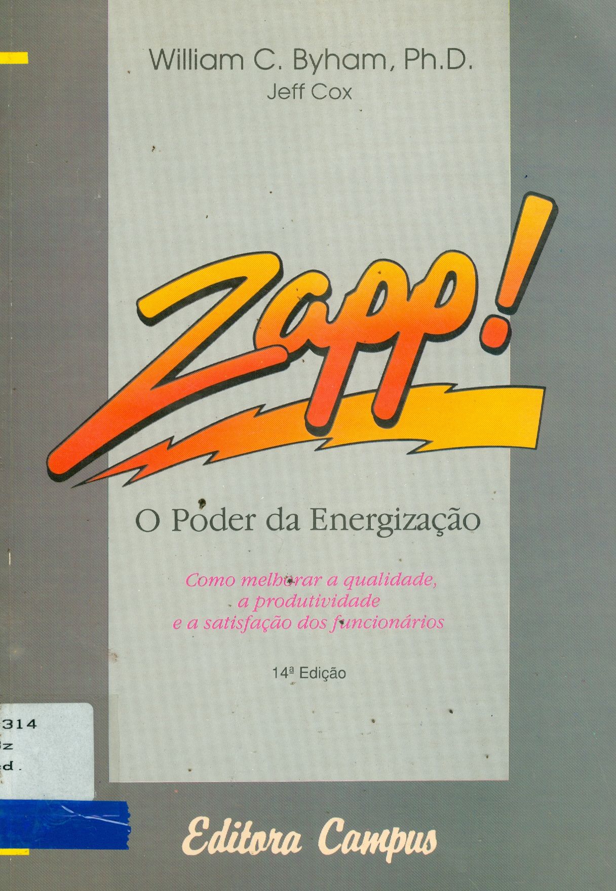 ZAAP! O PODER DA ENERGIZAÇÃO: COMO MELHORAR A QUALIDADE, A PRODUTIVIDADE E A SATISFAÇÃO DE SEUS FUNCIONÁRIOS