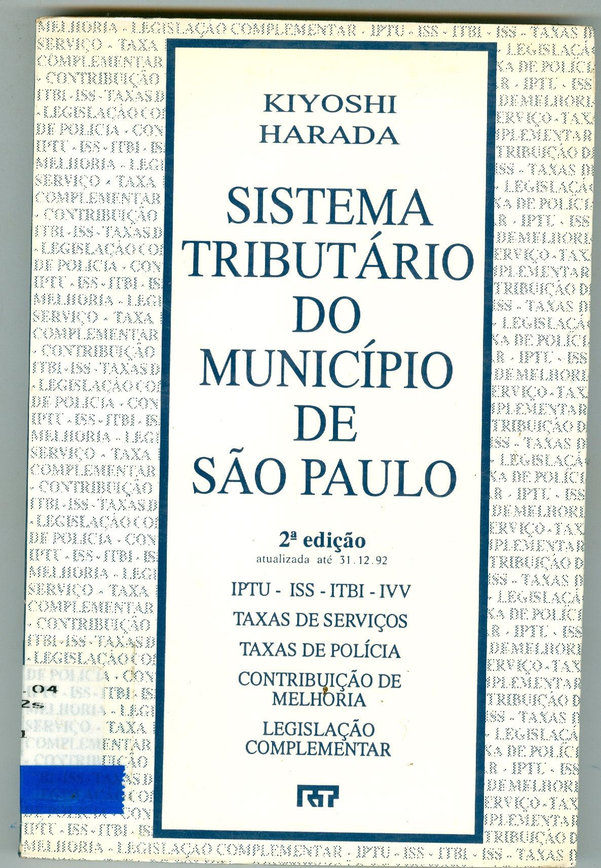 SISTEMA TRIBUTÁRIO DO MUNICÍPIO DE SÃO PAULO 