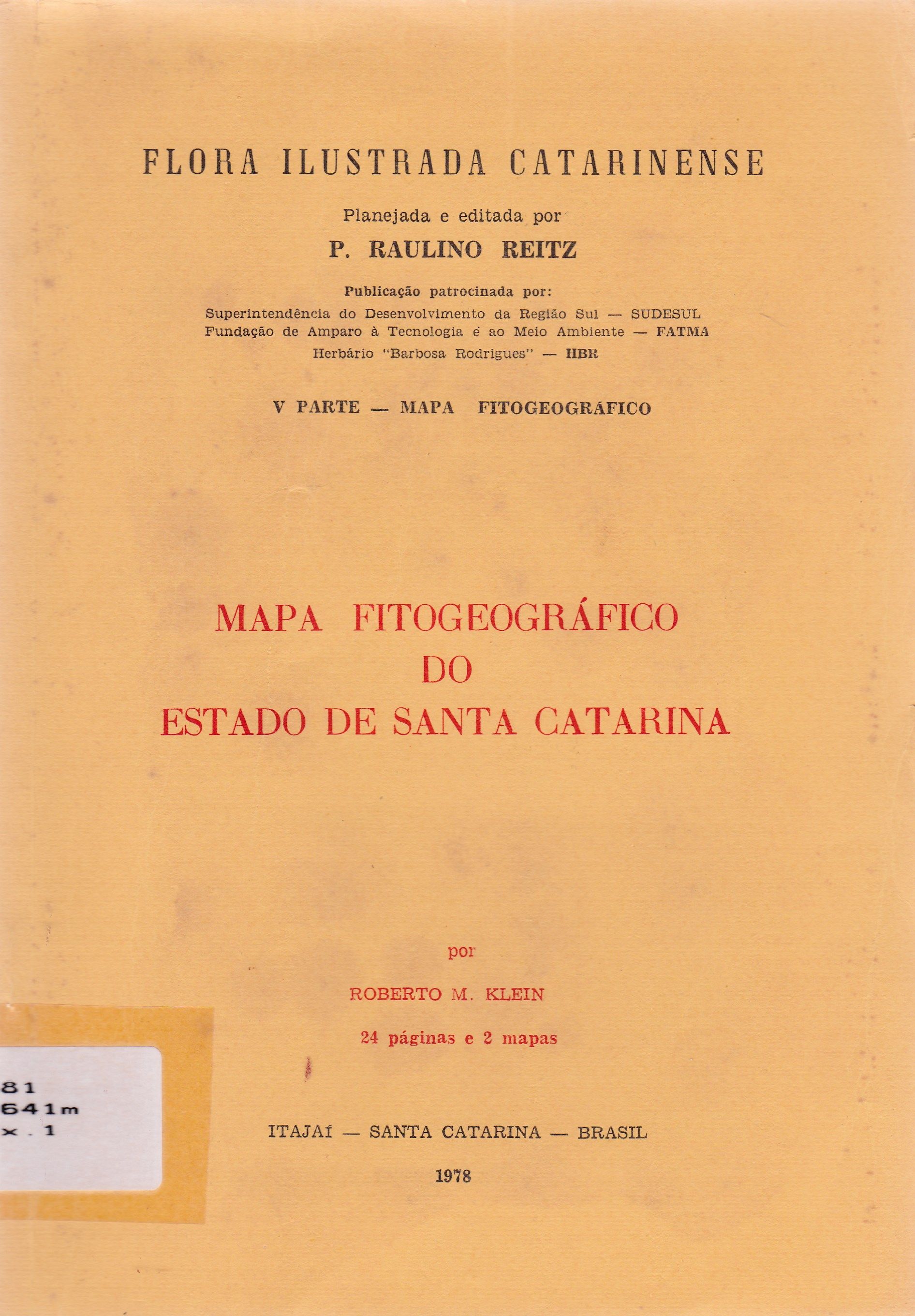 MAPA FITOGEOGRÁFICO DO ESTADO DE SANTA CATARINA