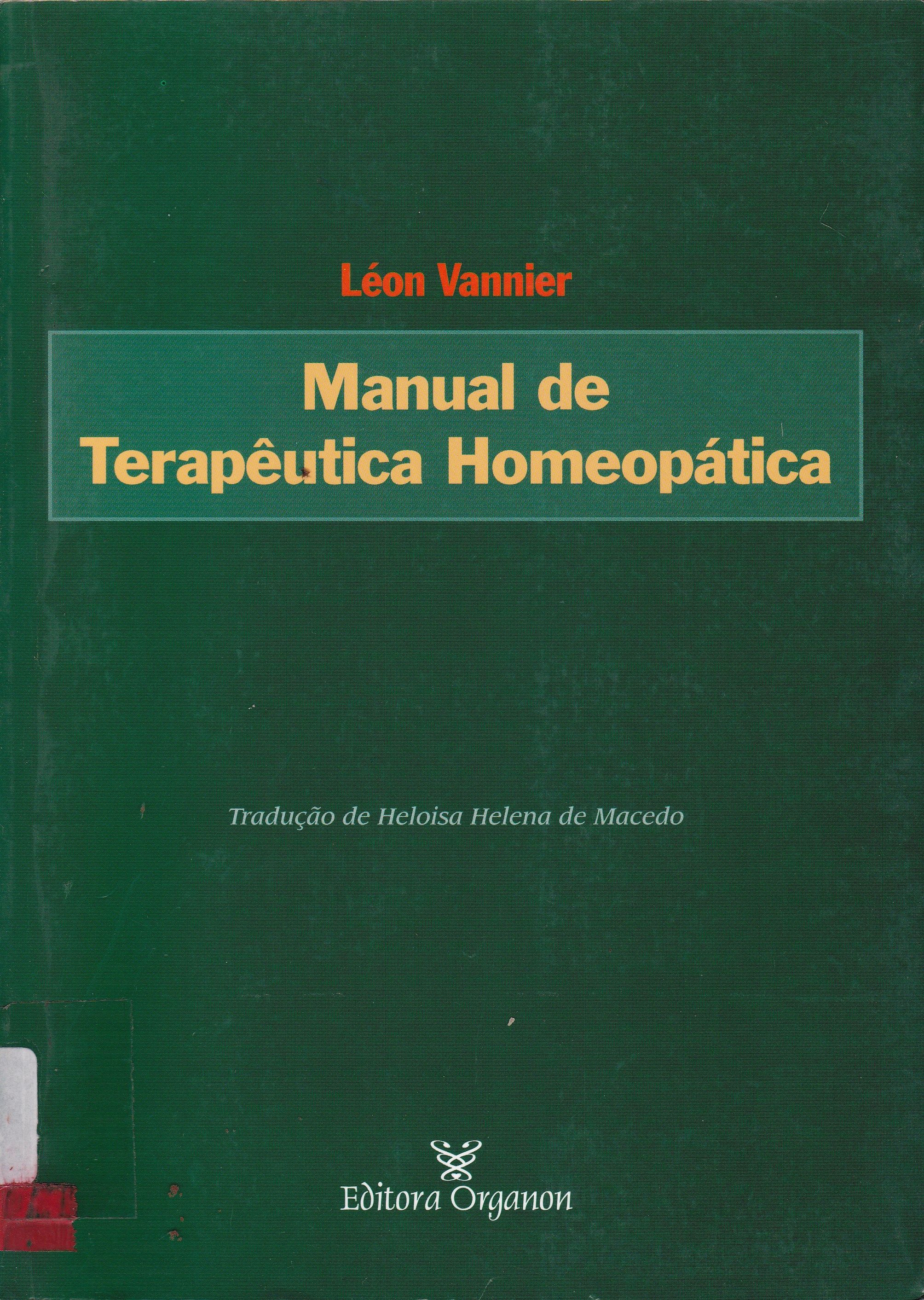 MANUAL DE TERAPÊUTICA HOMEOPÁTICA