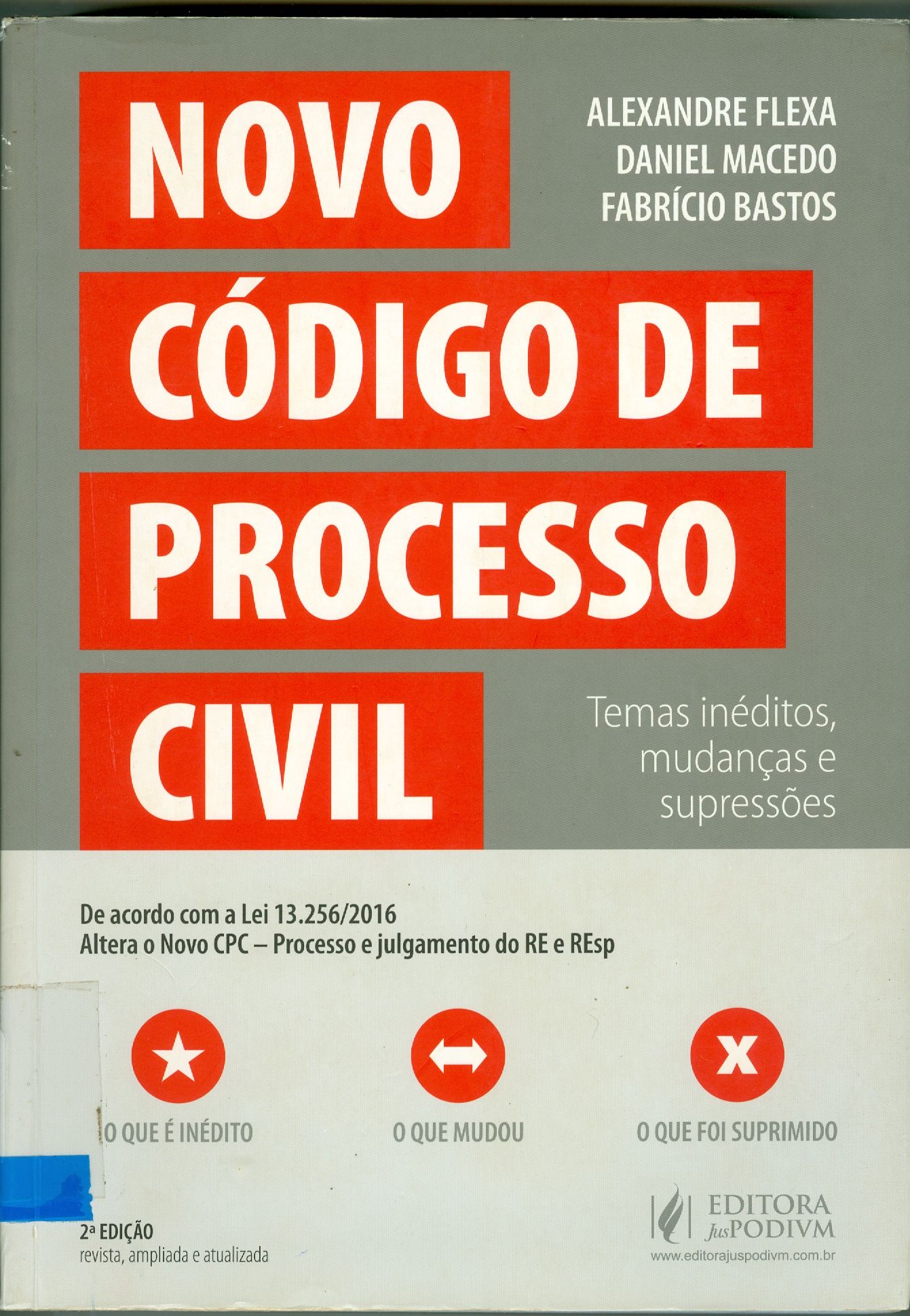 NOVO CÓDIGO DE PROCESSO CIVIL : TEMAS INÉDITOS, MUDANÇAS E SUPRESSÕES