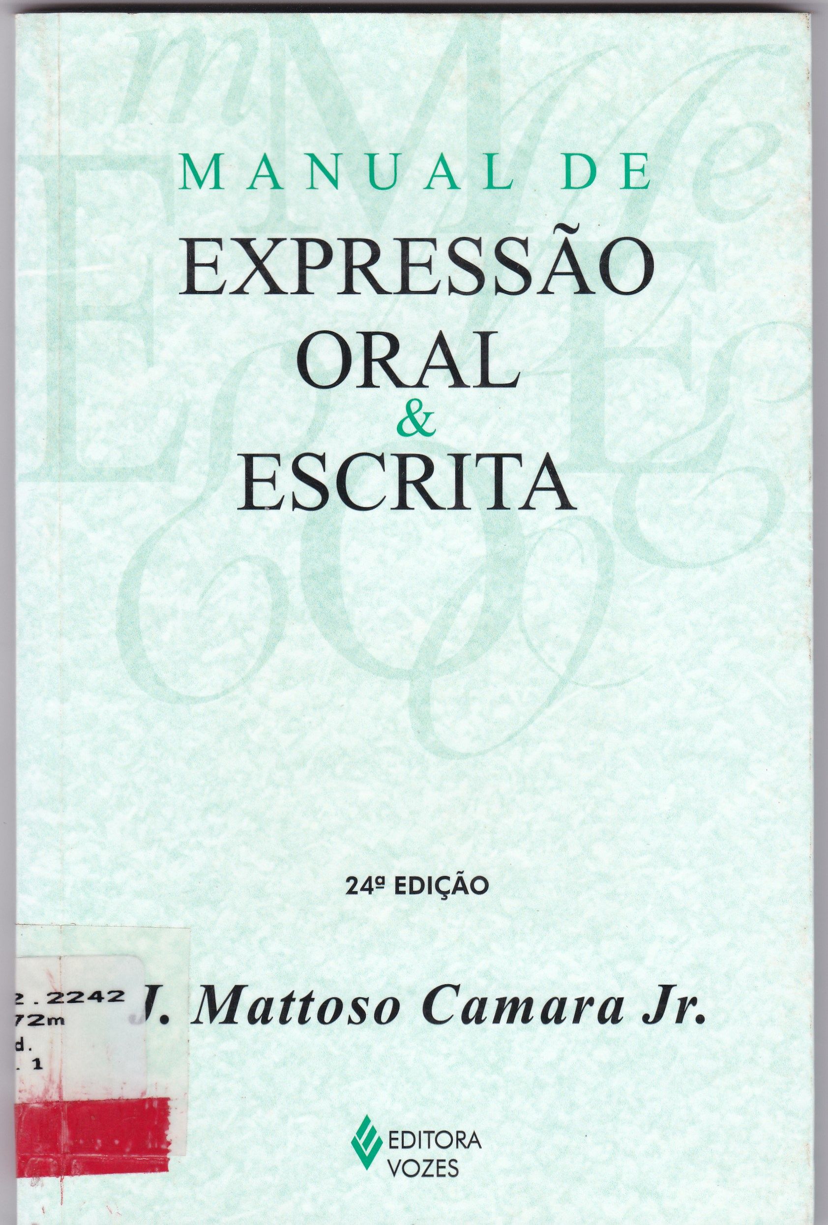 MANUAL DE EXPRESSÃO ORAL E ESCRITA
