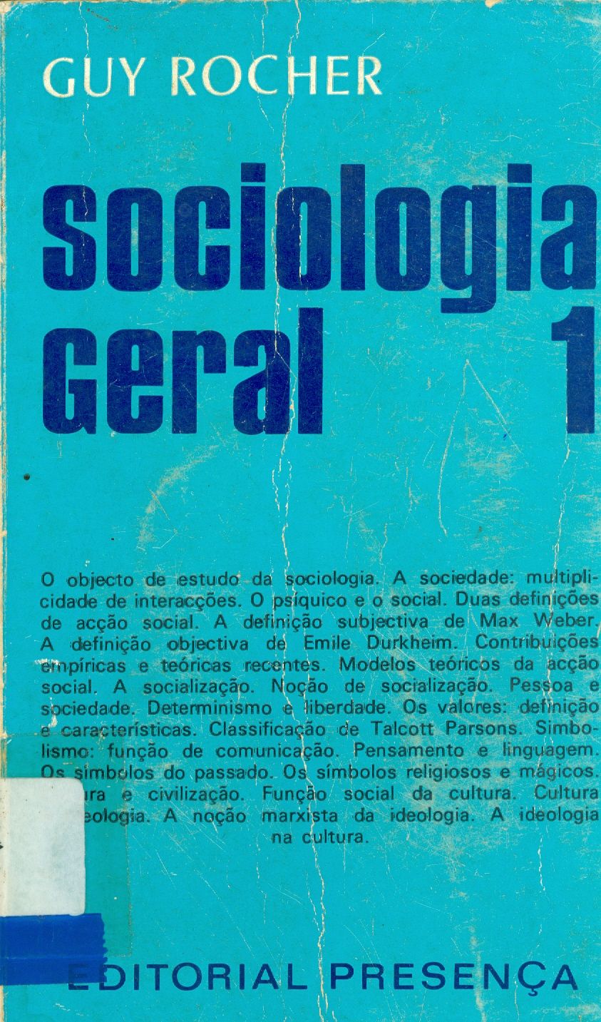 SOCIOLOGIA GERAL - V. 1