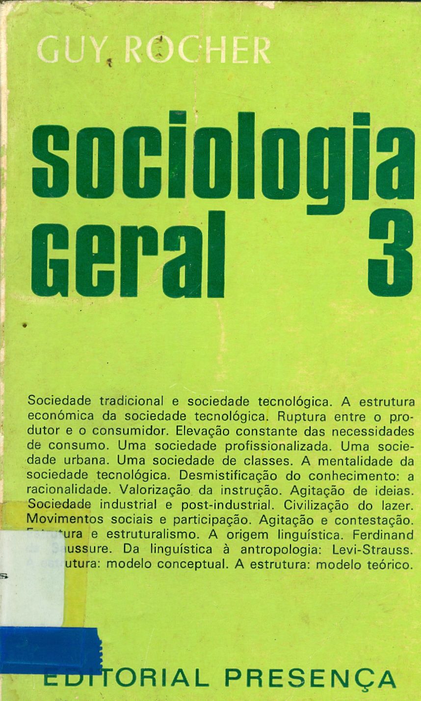 SOCIOLOGIA GERAL - V. 3