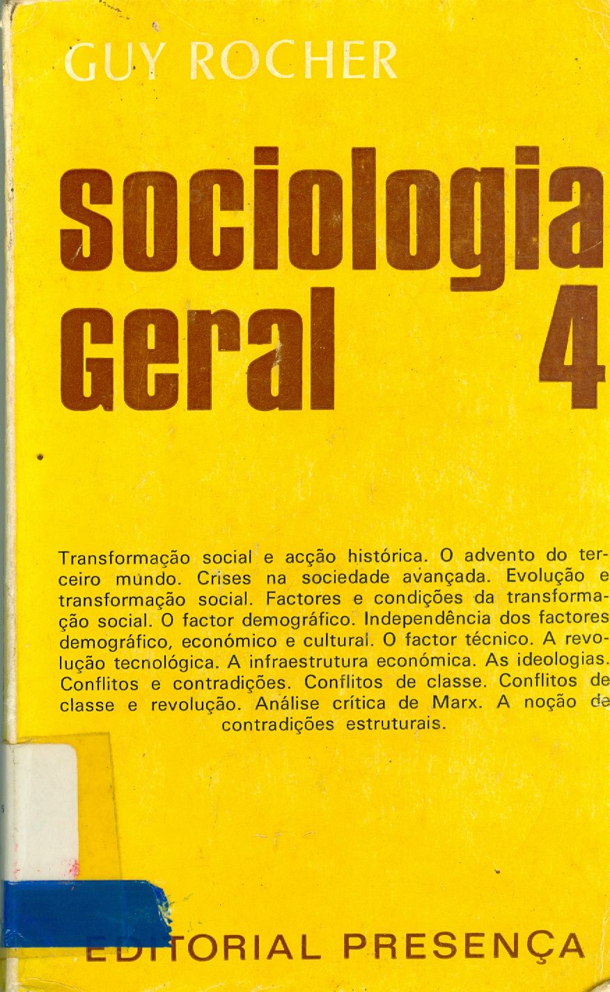 SOCIOLOGIA GERAL - V. 4