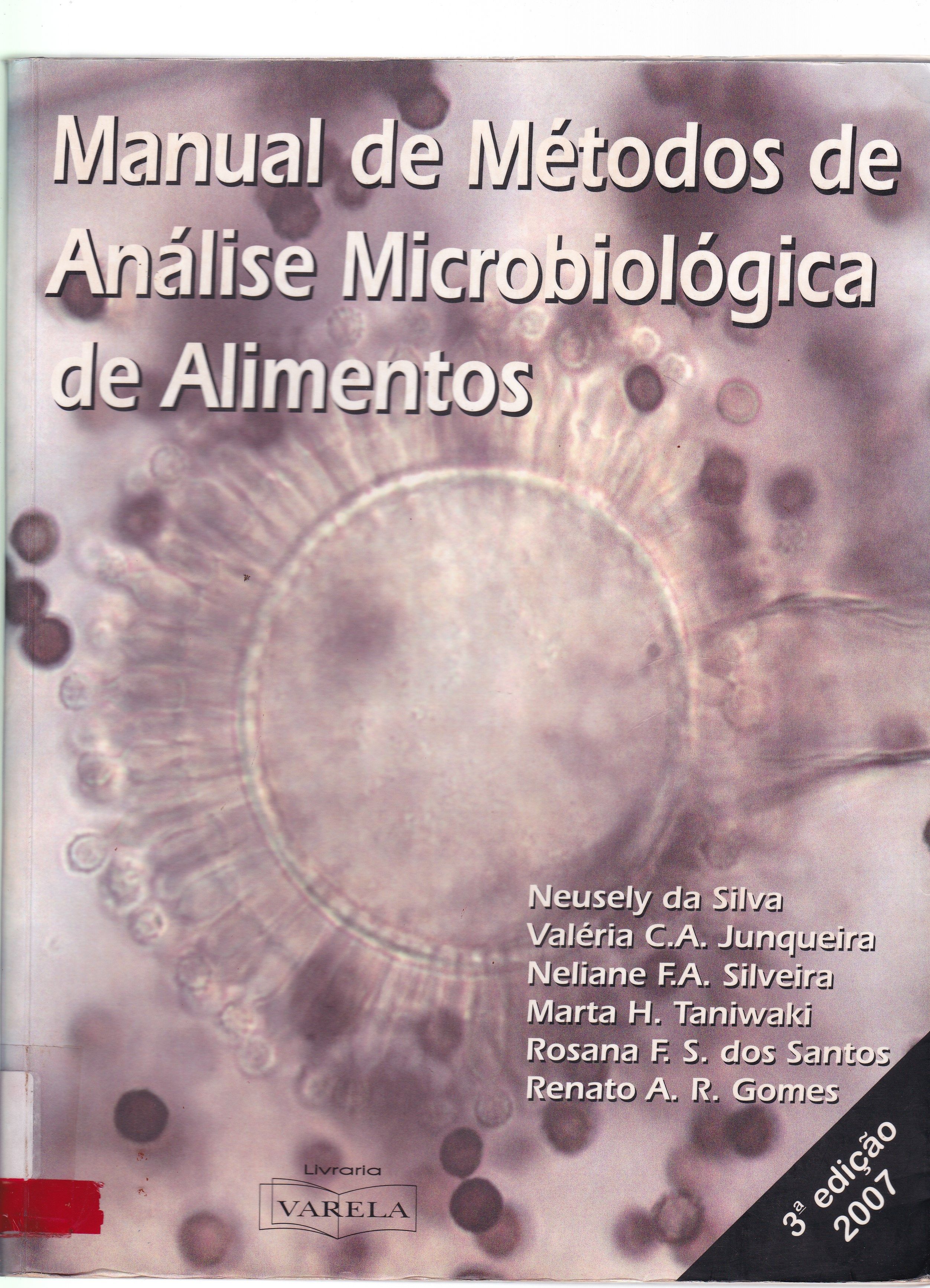 MANUAL DE MÉTODOS DE ANÁLISE MICROBIOLÓGICA DE ALIMENTOS 