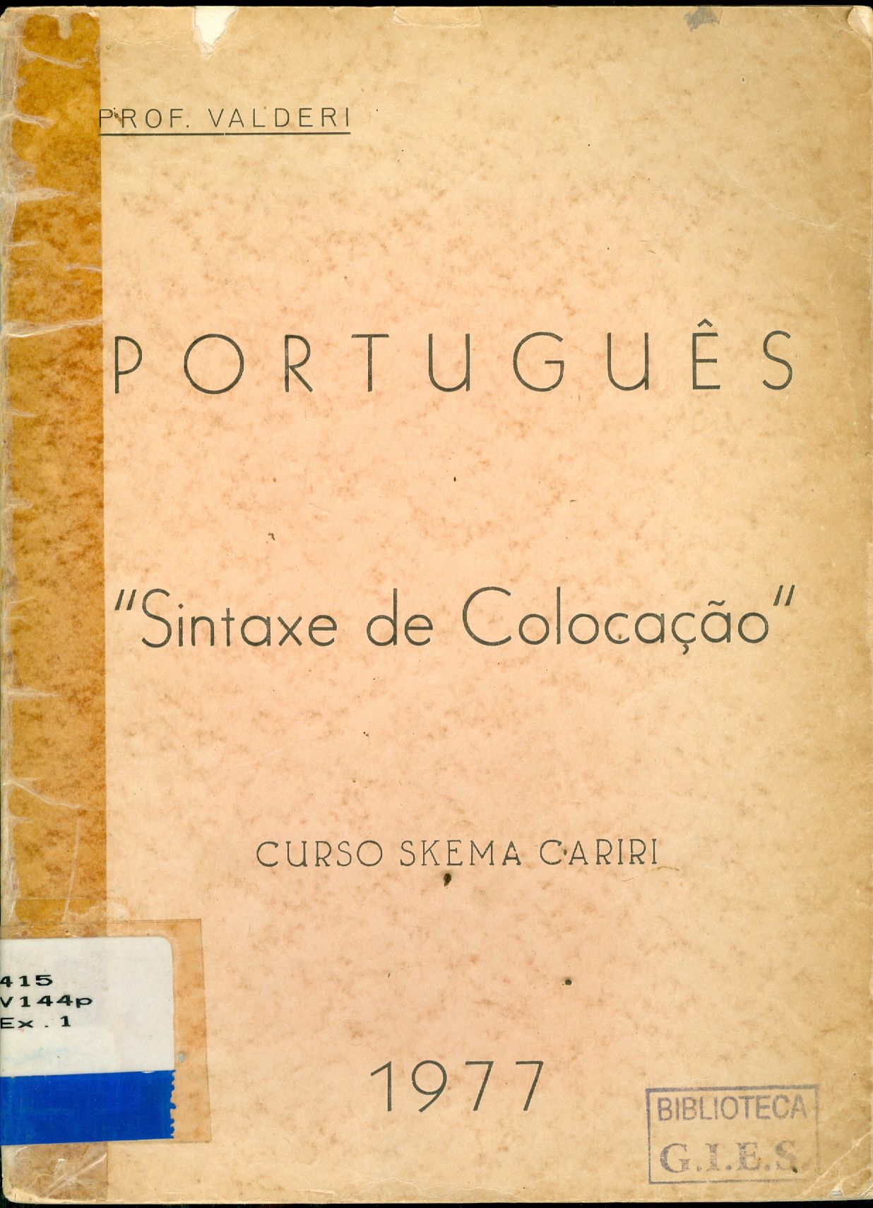 PORTUGUÊS: SINTEXE DE COLOCAÇÃO