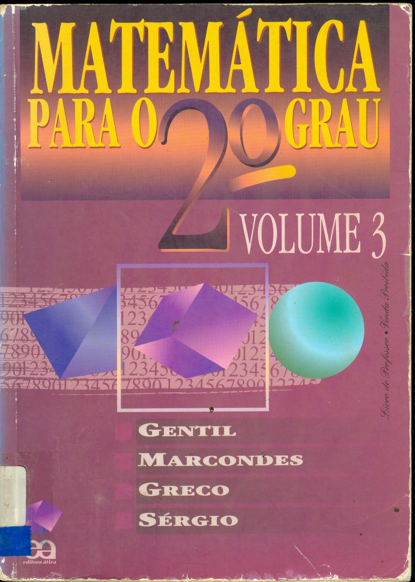 MATEMÁTICA PARA O 2º GRAU - V. 3