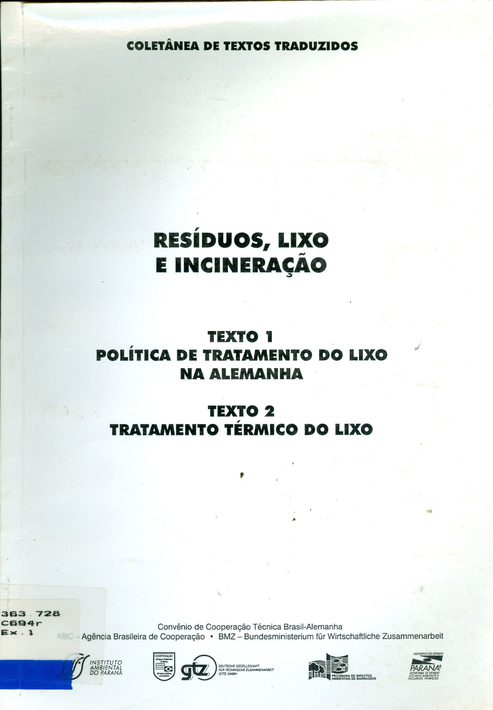 RESÍDUOS, LIXO E INCINERAÇÃO